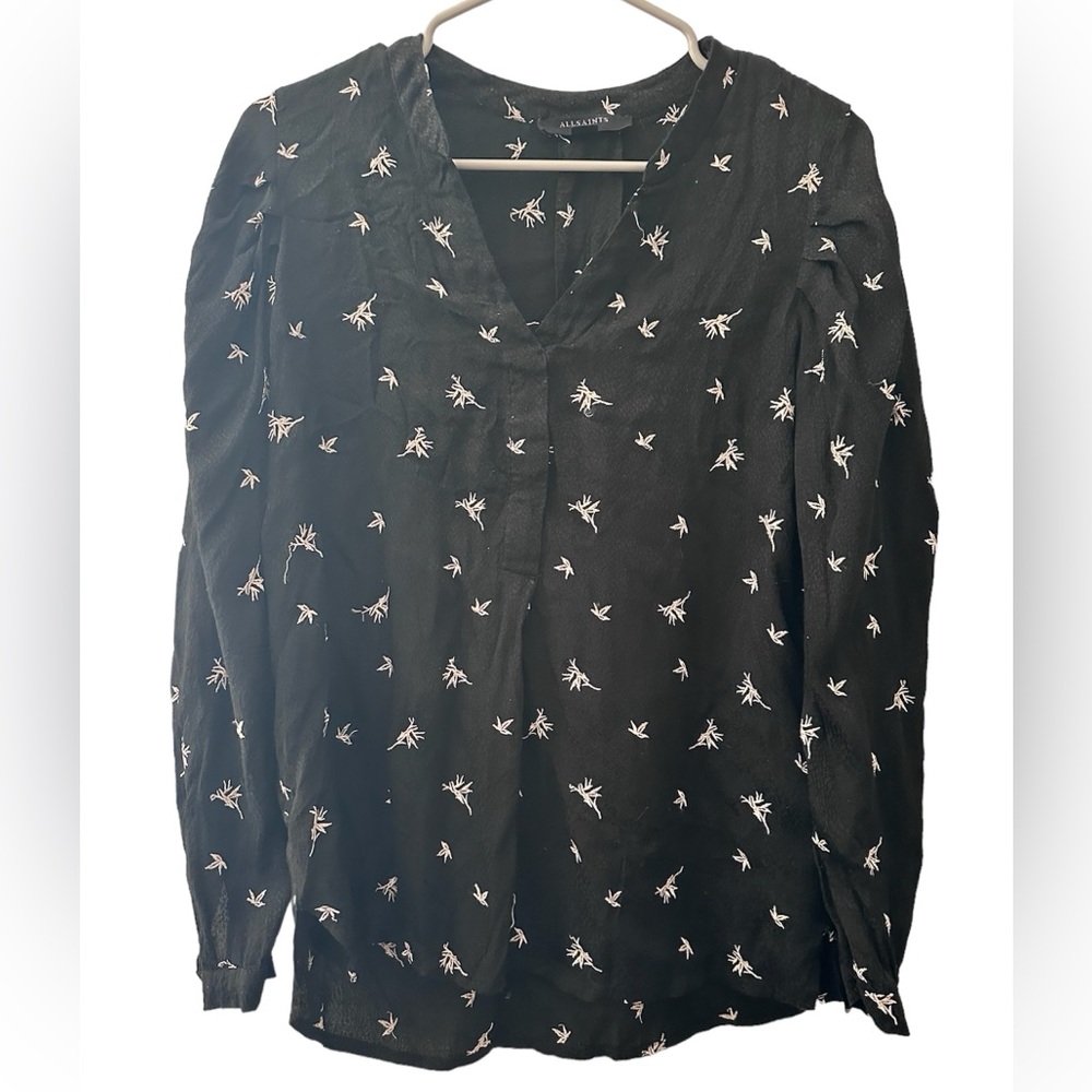 All saints lead print blouse